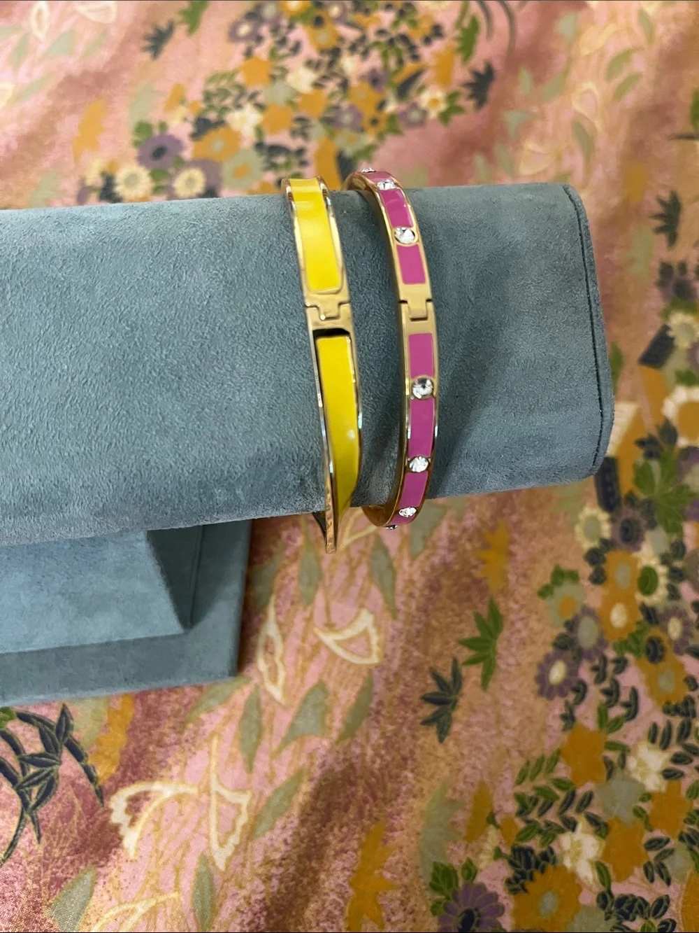 kate spade Yellow and Pink Enamel Hinged Bangle Duo - Picture 3 of 14